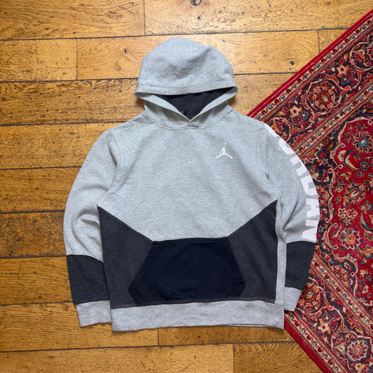 Vintage Nike Air Jordan Grey Hoodie Embroidered Sweatshirt - XS