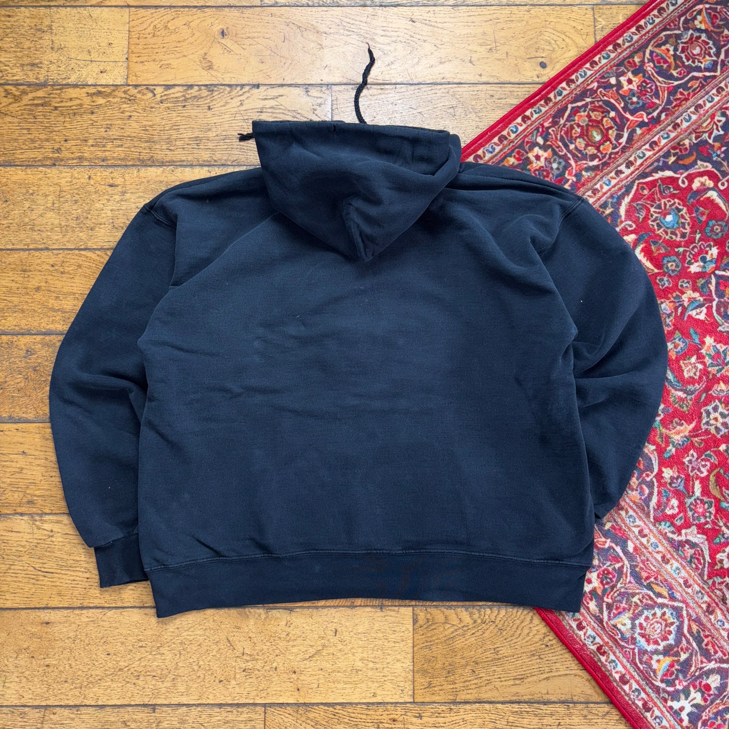 Vintage Thrasher Black Flames Skate Hoodie Sweatshirt - XL