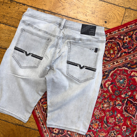 Vintage Grey Denim Shorts - 34