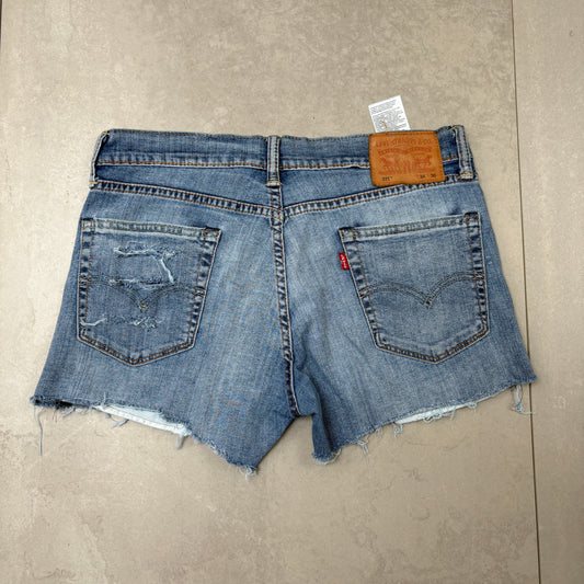 Vintage Levis 511 Blue Denim Shorts - Size 12/14