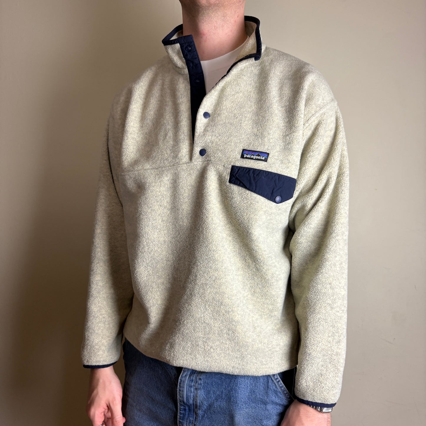 Vintage Patagonia Synchilla Cream Fleece Jumper Sweatshirt - L