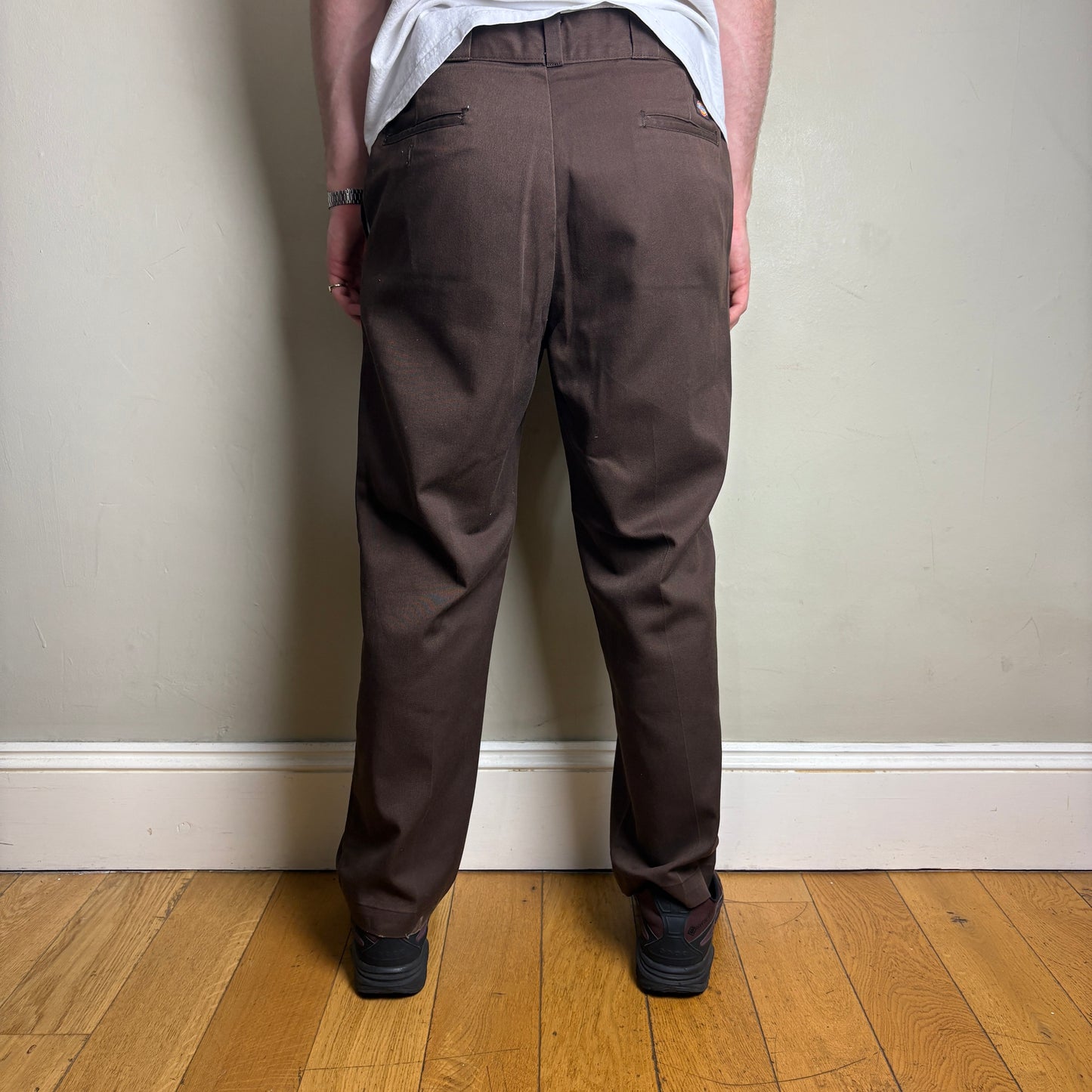 Vintage Dickies Brown Pleated  Workwear 874 Skate Chino Trousers - 36S