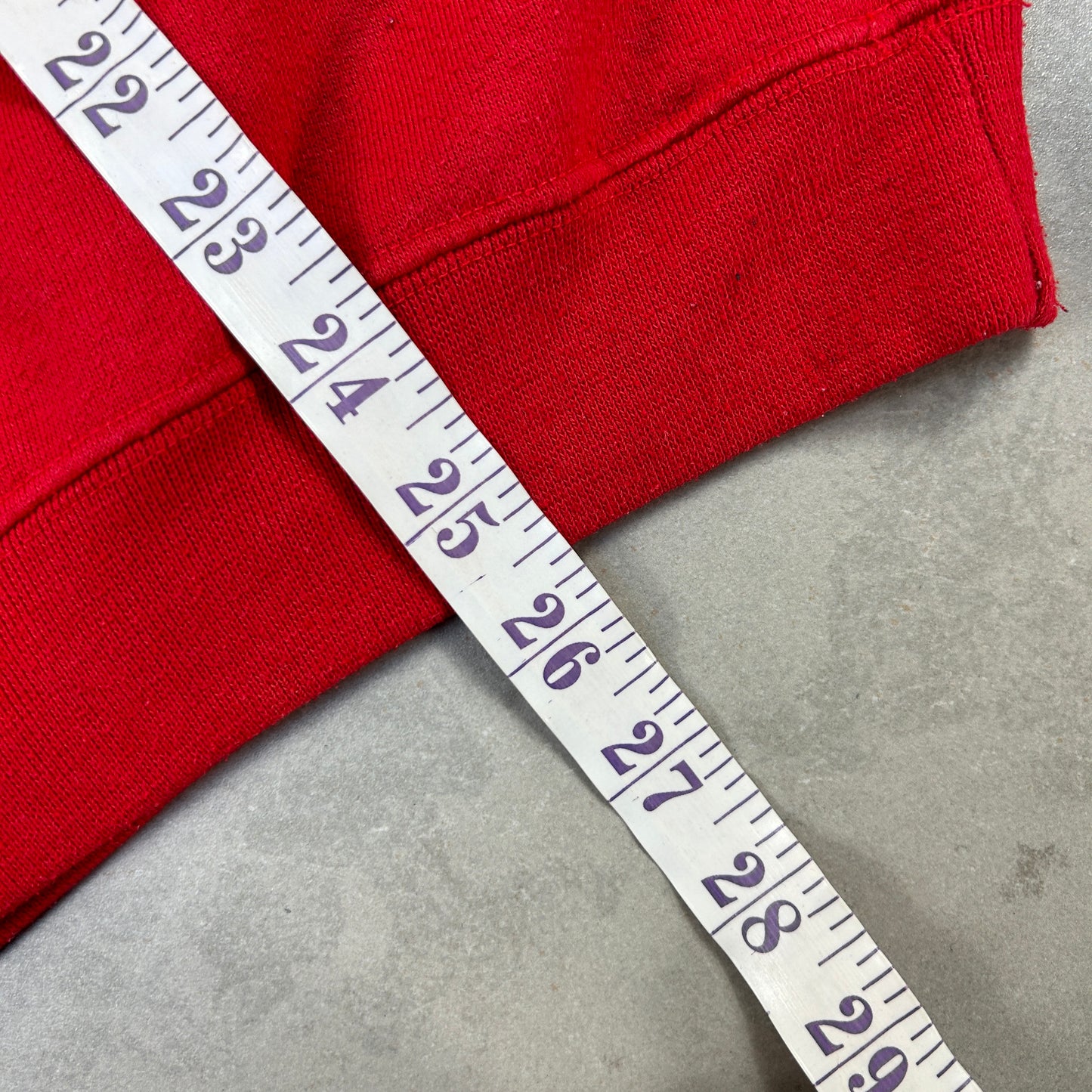 Vintage 90s Naf Naf Red Embroidered Spellout Sweatshirt - L