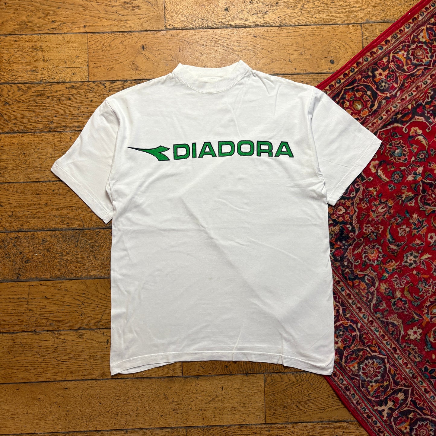 Vintage 90s Diadora White Graphic T-Shirt - M