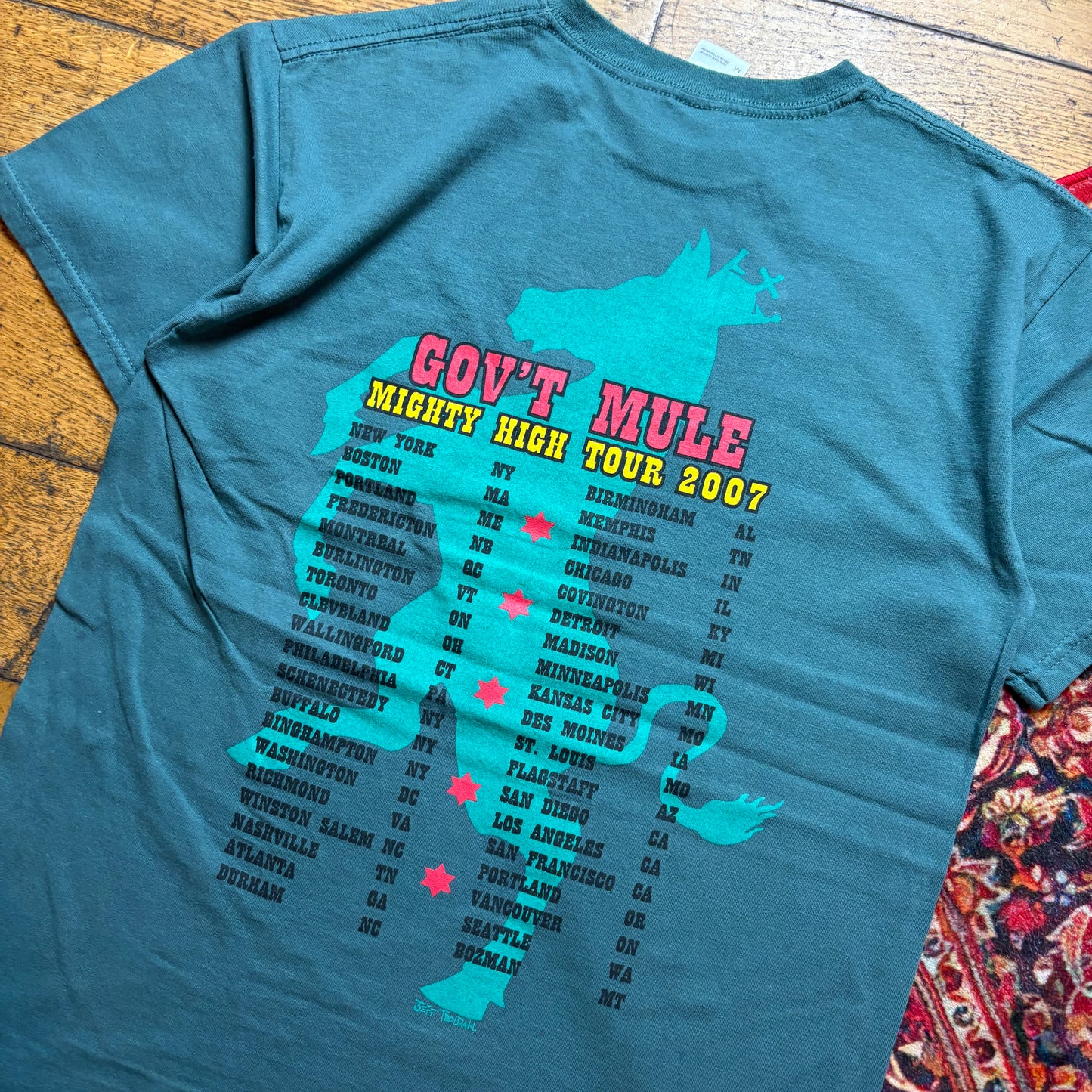 Vintage Gov't Mule Green 2007 Band Tour Graphic T-Shirt - S