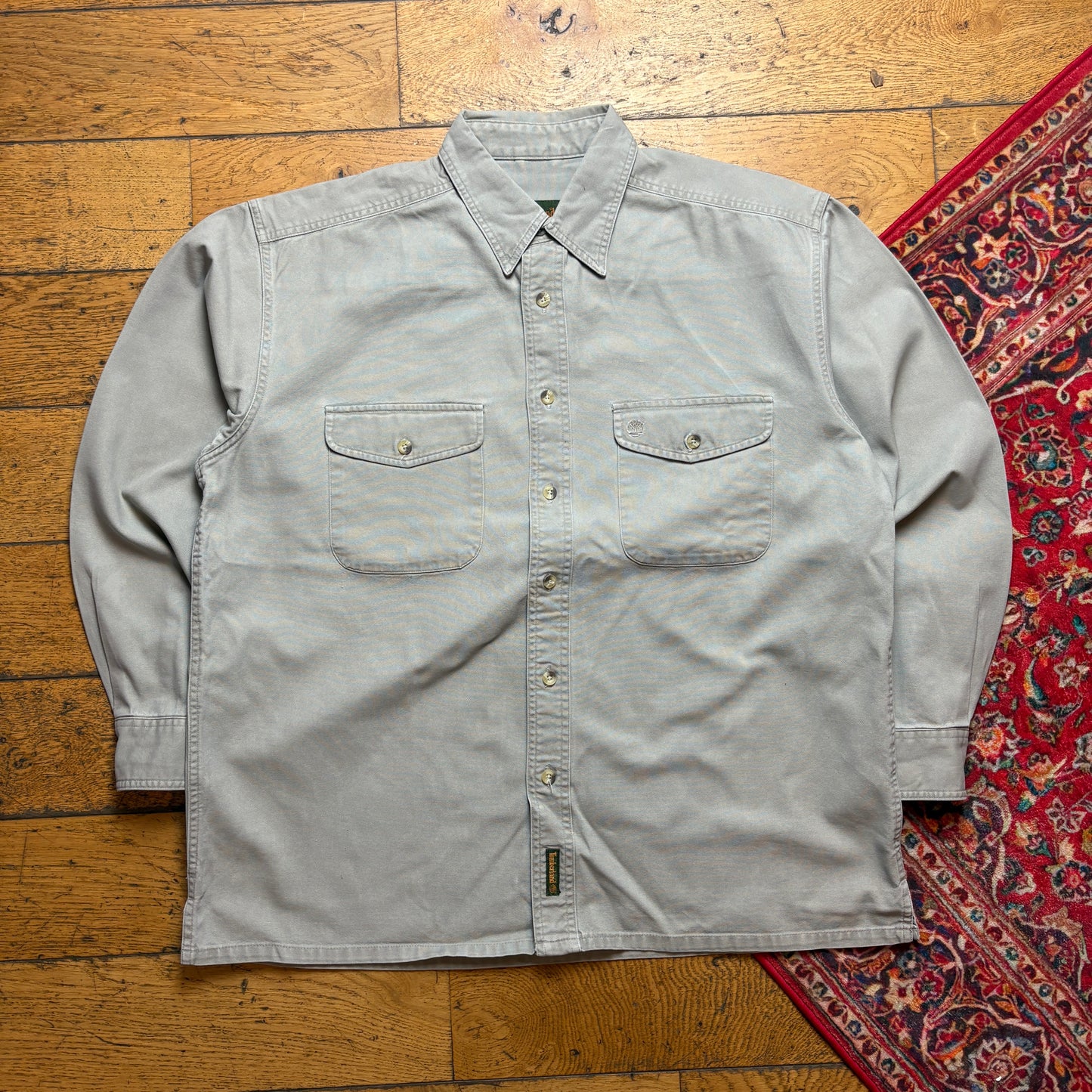 Vintage Timberland Green Cream Stone Shirt - 2XL