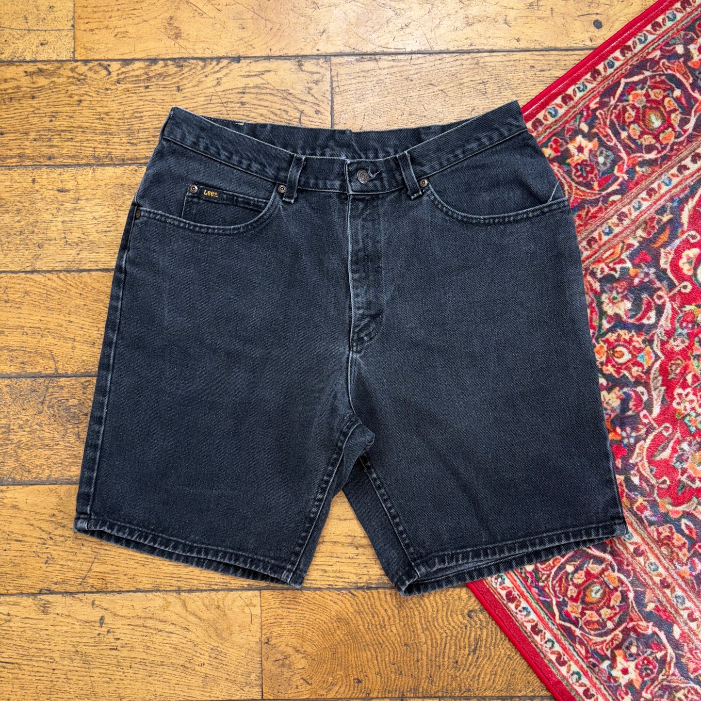 Vintage Lee Black Y2K Baggy Shorts Jorts - 34