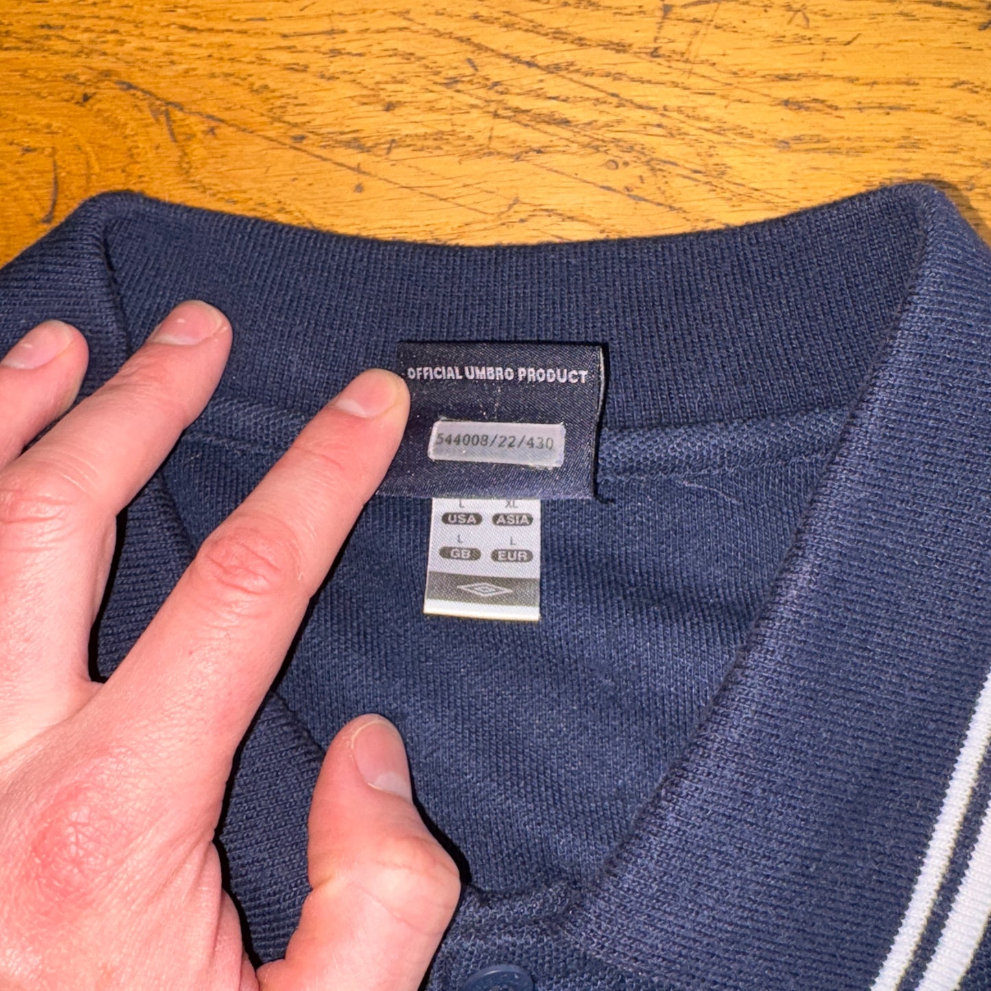 Vintage Umbro Embroidered Navy Polo Shirt - M