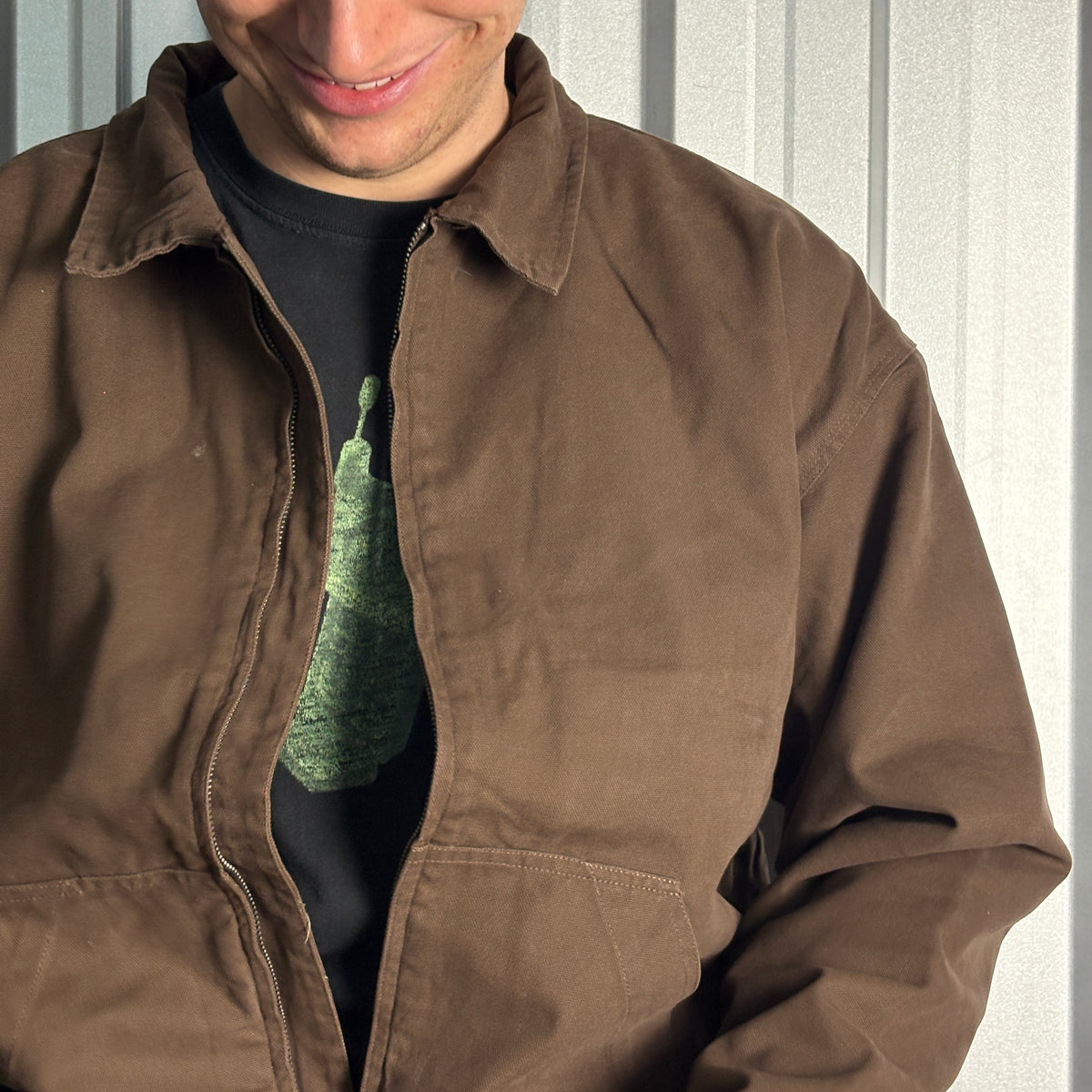 Brown Sampson and Taylor Bronze Snakeshop Boxy Detroit Workwear Jacket - M