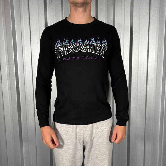Thrasher Black Skate Graphic Long Sleeve T Shirt - XS