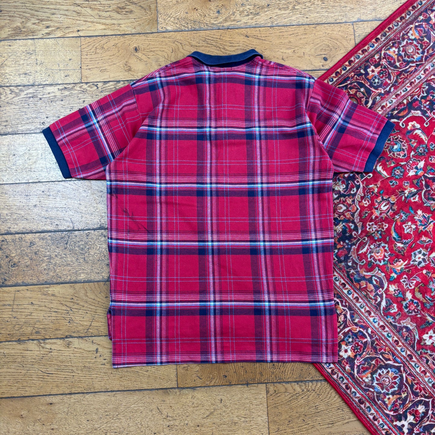 Vintage Ralph Lauren Red Check Polo T-Shirt - M