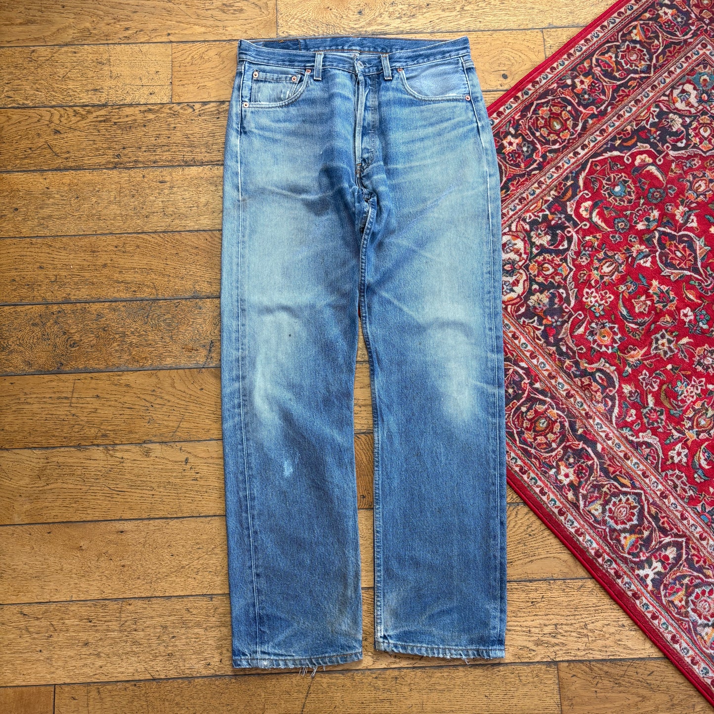 Vintage Levis 501 Straight Blue Denim Jeans - 34R