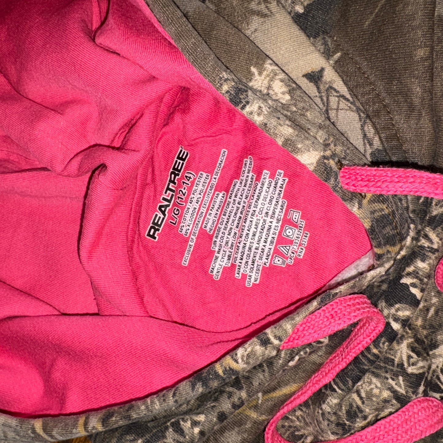 Vintage Realtree Womens Camo Green Hoodie Sweatshirt - L