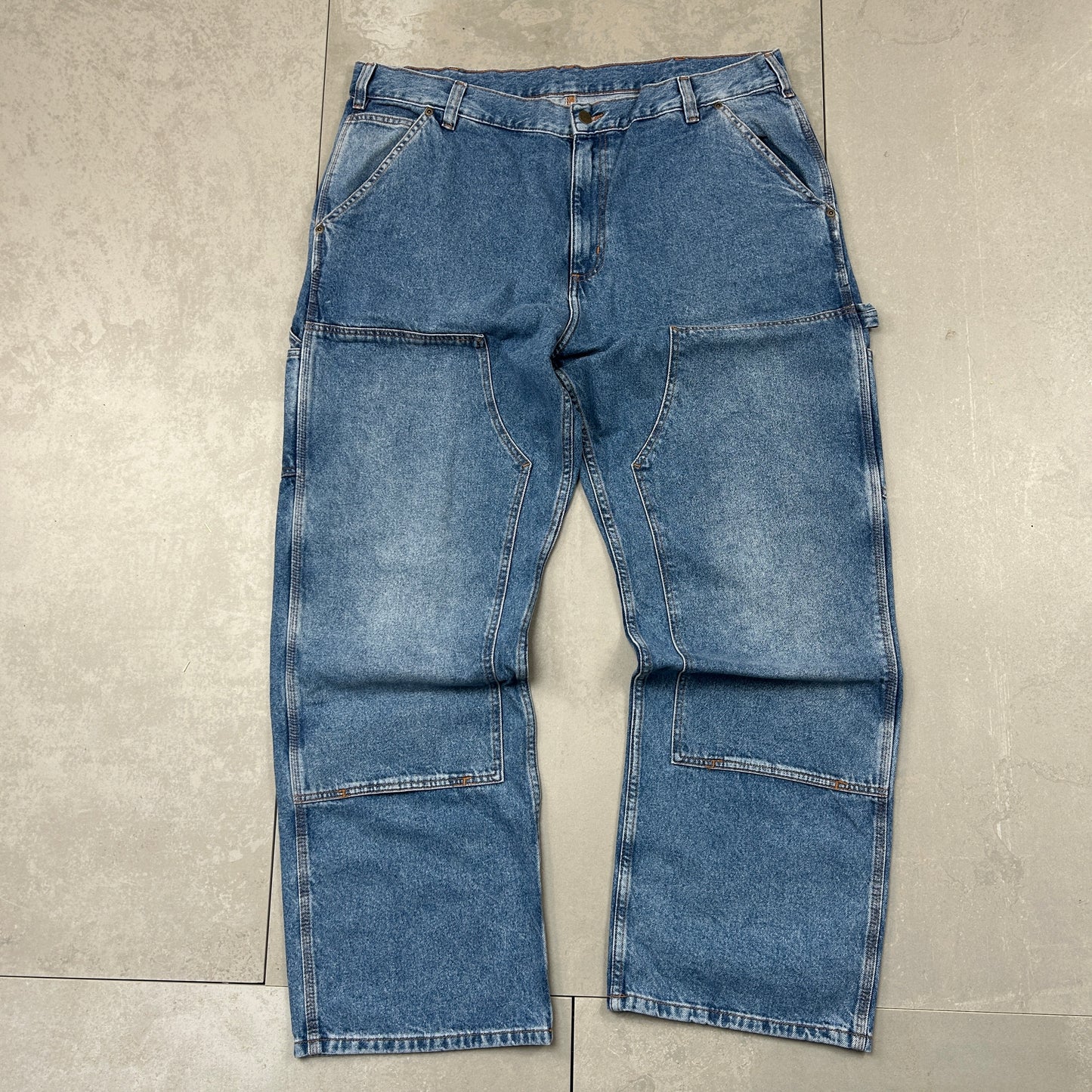New Carhartt Double Knee Carpenter Baggy Blue Jeans - 40