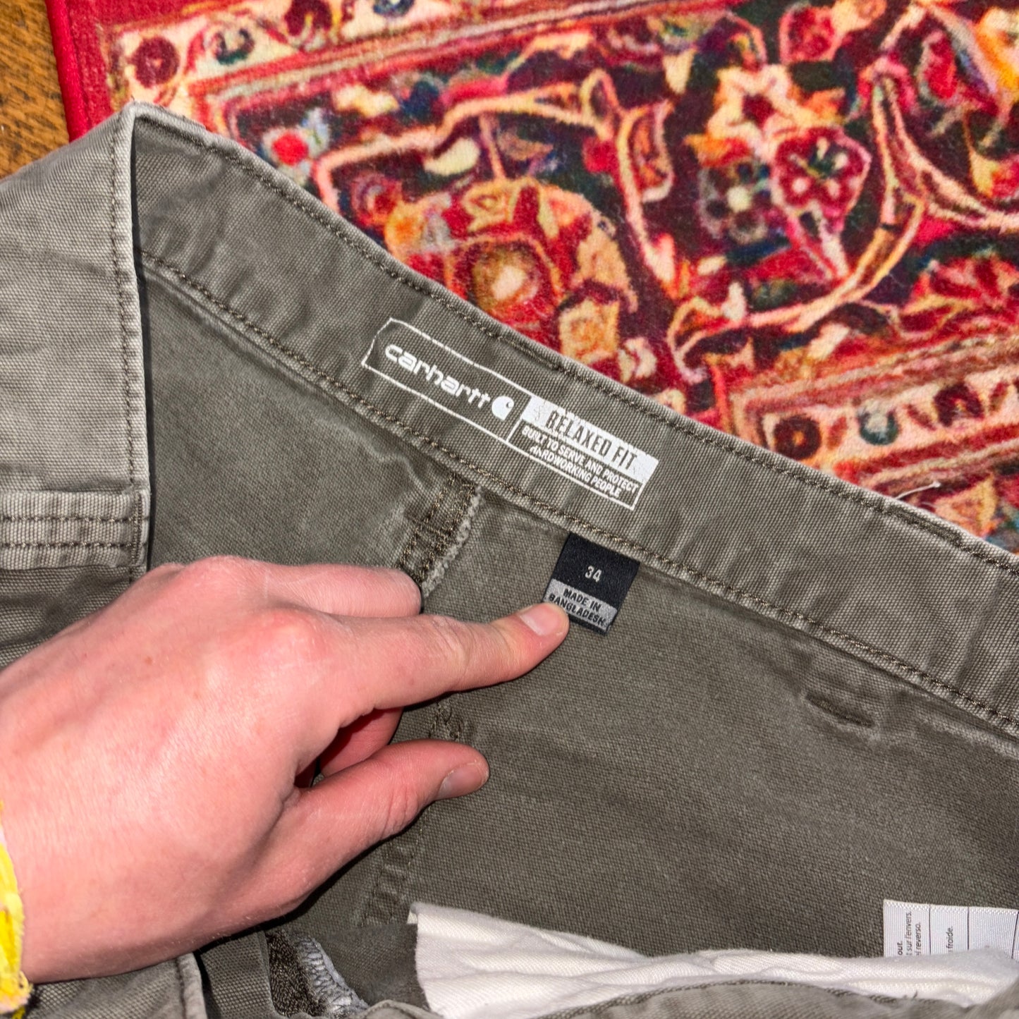 Vintage Carhartt Green Workwear Baggy Carpenter Shorts - 34