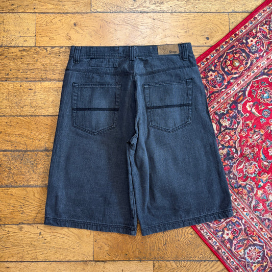Vintage D Max Embroidered Black Hip Hop Baggy Shorts Jorts - 34
