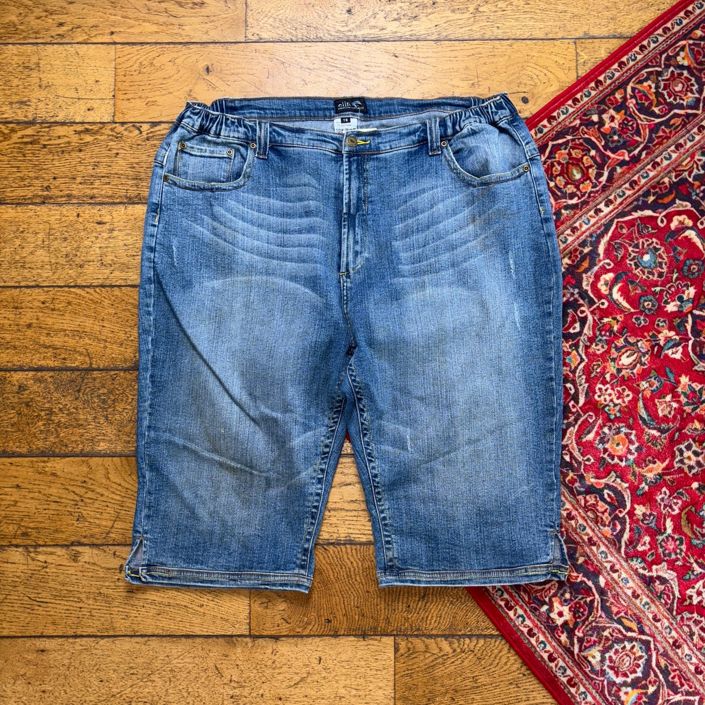 Vintage Embroidered Y2K Blue Hip Hop Baggy Shorts Jorts - 38