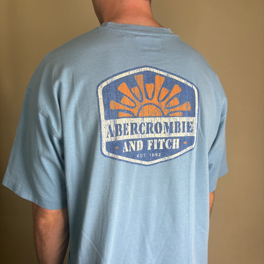 Vintage Abercrombie and Fitch Blue Surfwear Graphic T-Shirt - XL