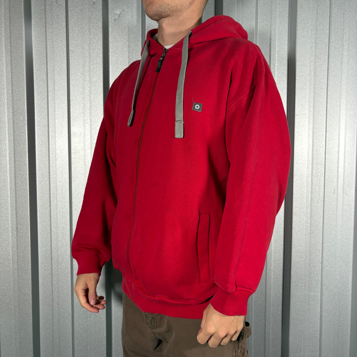 Southpole Red Zip Up Hip Hop Y2K Hoodie Sweatshirt - M