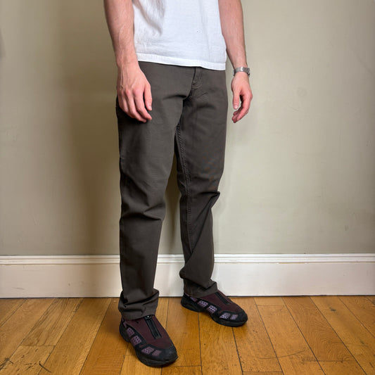 Vintage Carhartt Brown Workwear Carpenter Baggy Chino Trousers - 34L