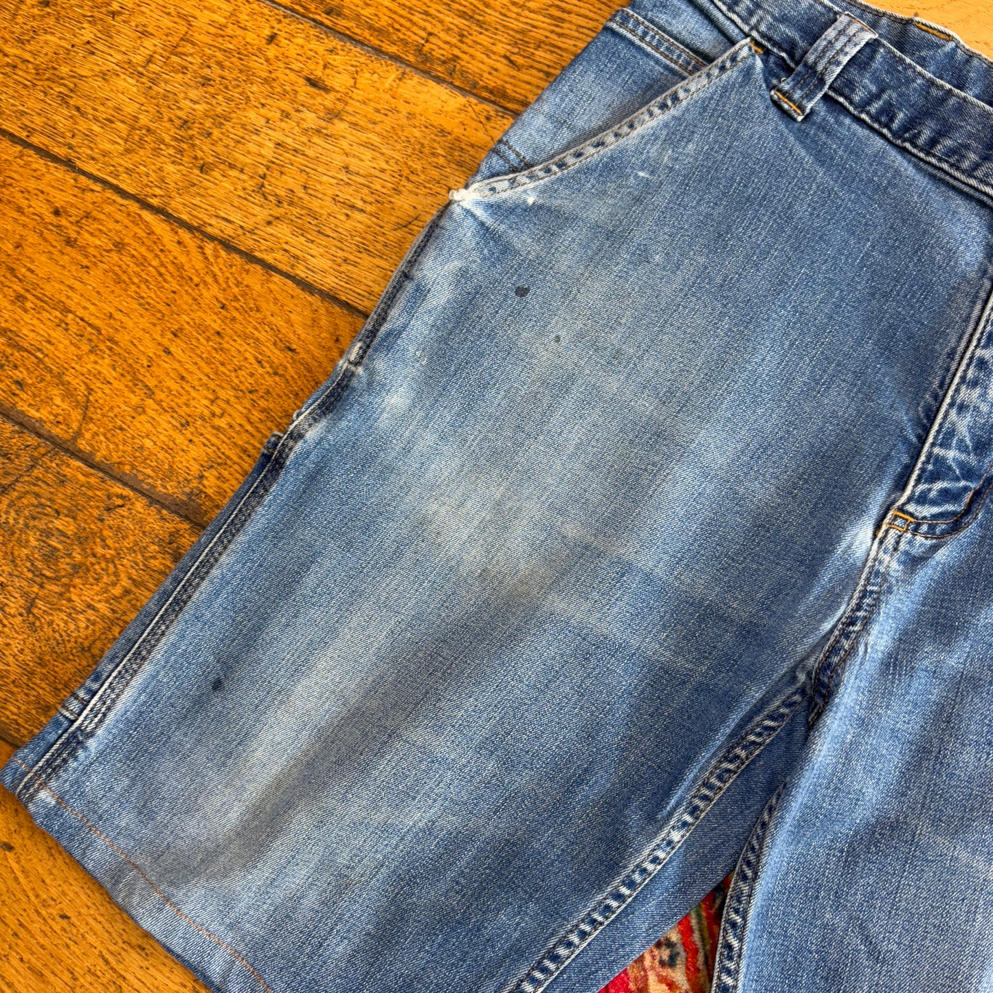 Vintage Carhartt Workwear Straight Blue Carpenter Shorts - 36