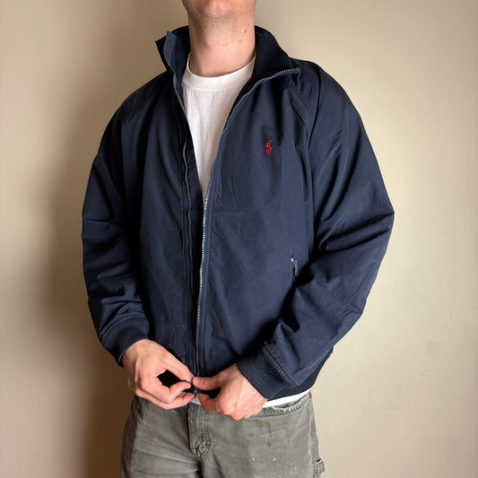 Vintage Ralph Lauren Navy Harrington Fleece Lined Zip Jacket - L