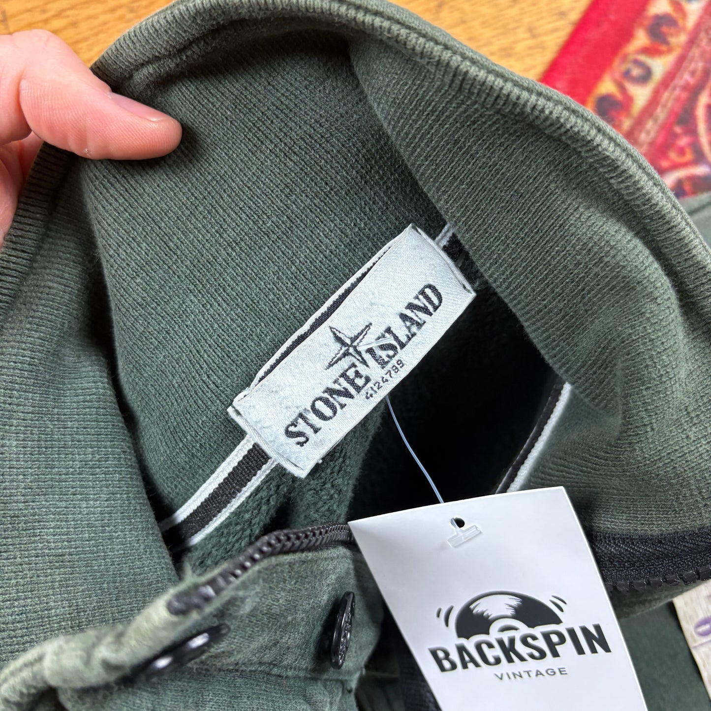 Vintage Stone Island Green Quarter Zip Sweatshirt - S