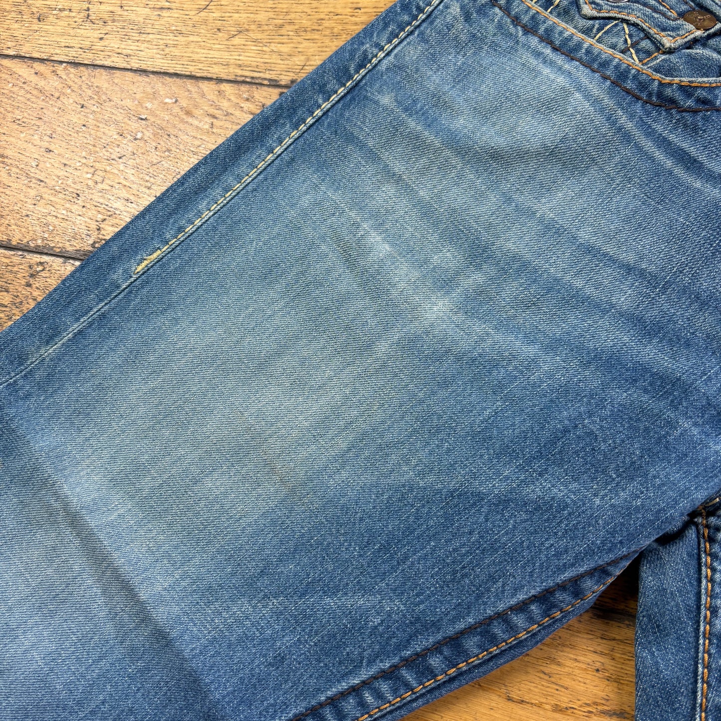 Vintage True Religion Blue Embroidered Y2K Hip Hop Baggy Jeans - 40