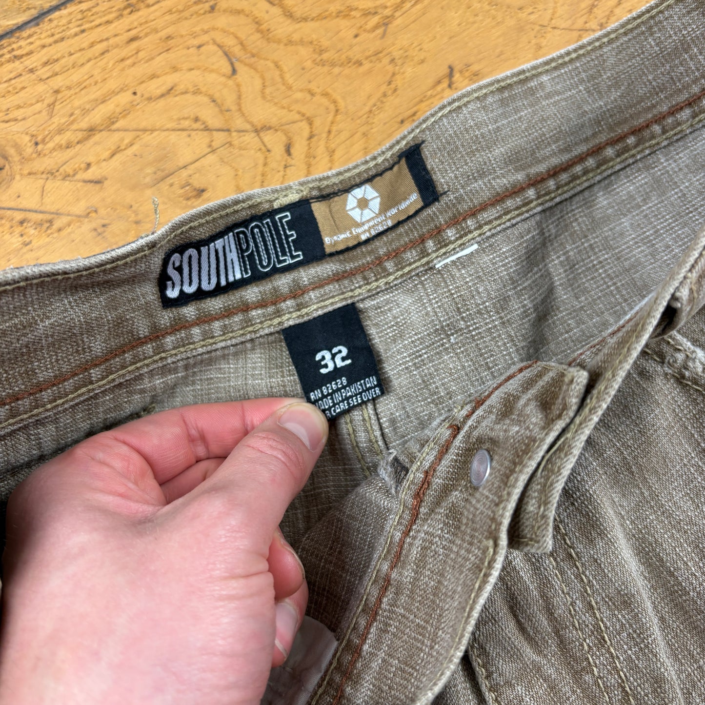 Vintage Southpole Brown Embroidered Y2K Hip Hop Baggy Jeans - 32