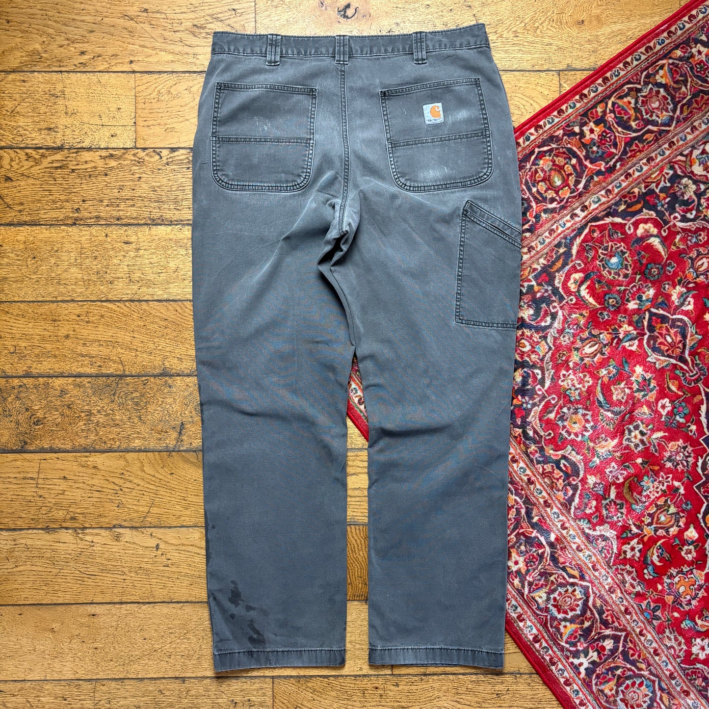 Vintage Carhartt Workwear Carpenter Grey Baggy Trousers - 36R