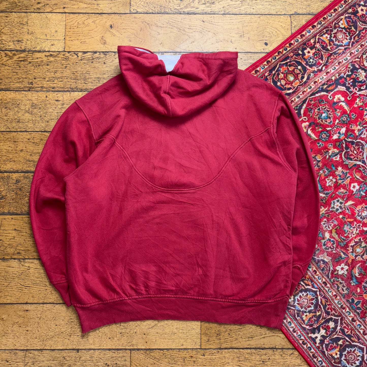 Vintage 90s Nike Centre Swoosh College Red Embroidered Sweatshirt - XL