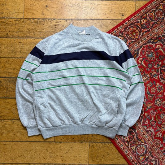 Vintage 80s Adidas Grey Sweatshirt - XL