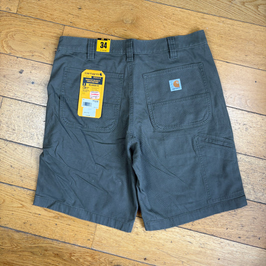 New With Tags Carhartt Brown Workwear Baggy Carpenter Shorts - 34