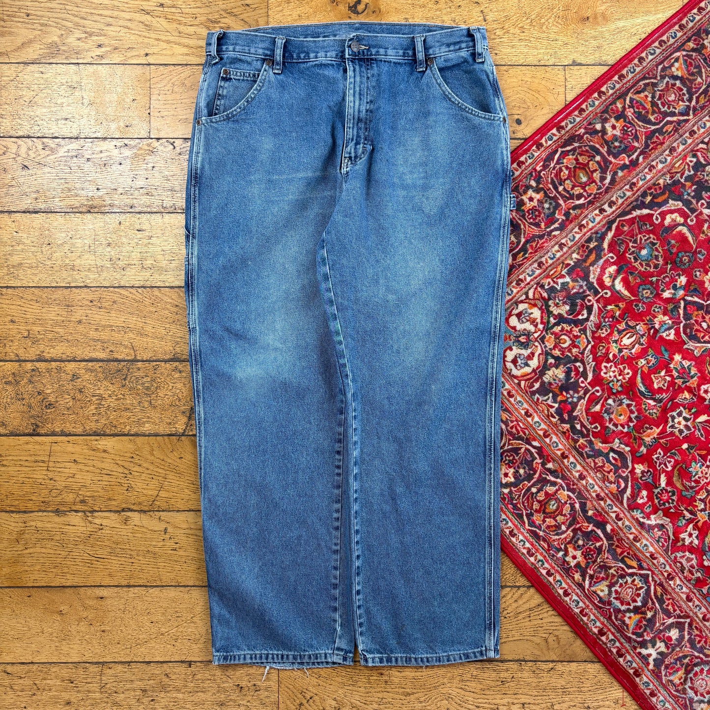 Vintage Dickies Blue Workwear Carpenter Baggy Jeans - 38