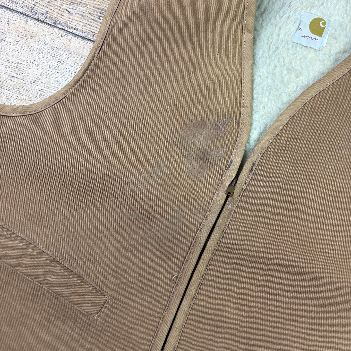 Vintage 80s/70s Carhartt Brown Gilet Vest Workwear Jacket - XL