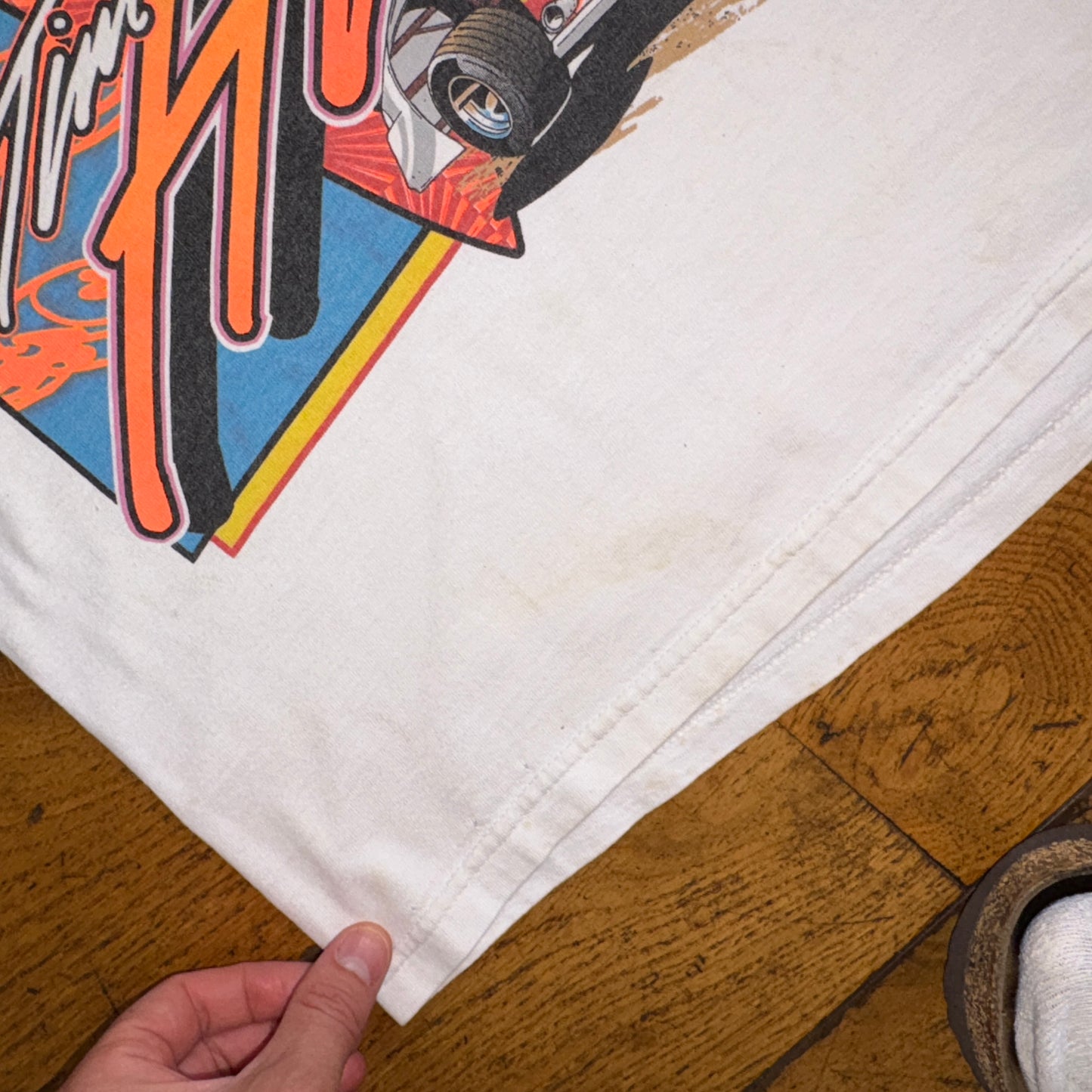 Vintage 1998 White Nascar Racing Car Cropped Single Stitch Graphic T-Shirt - XS