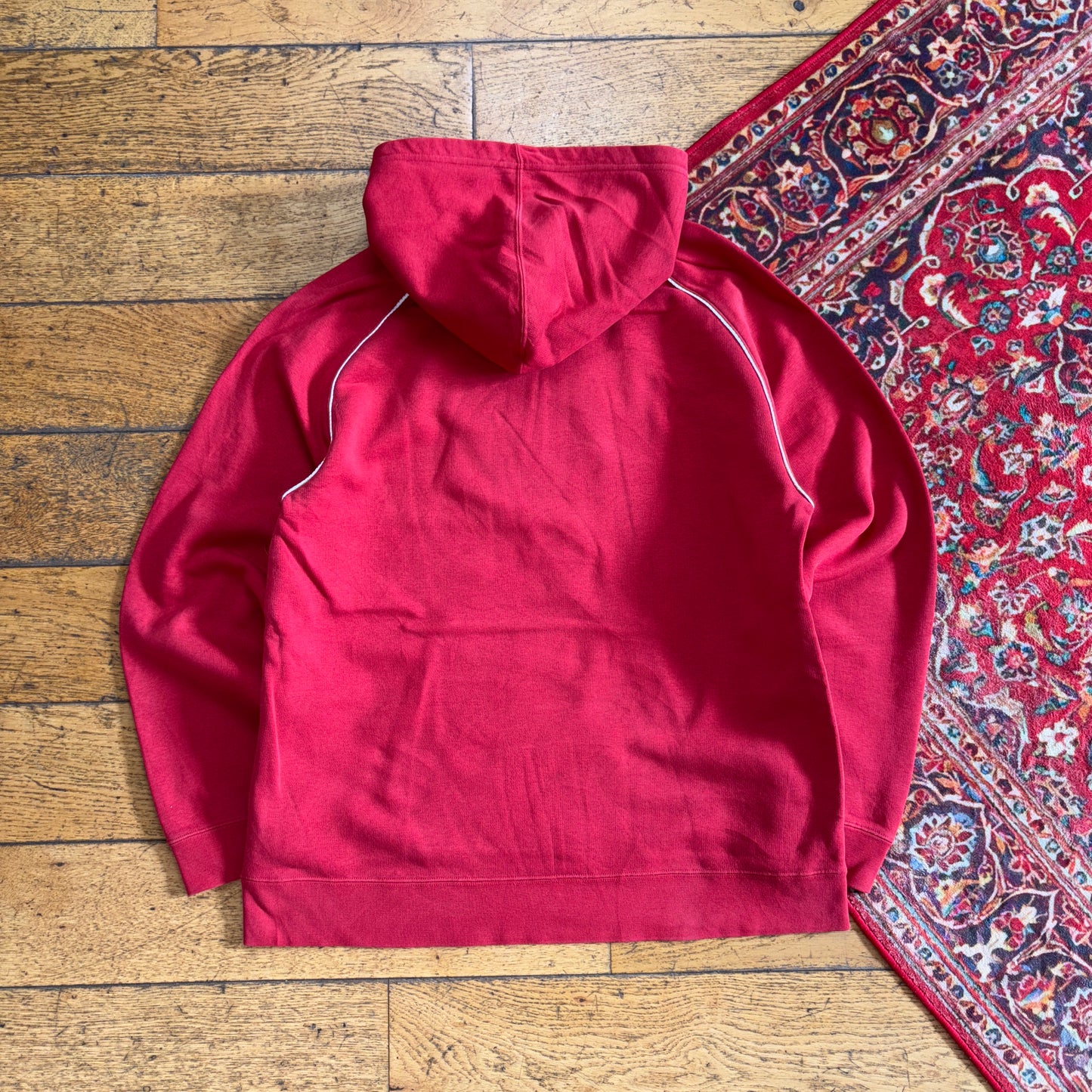 Vintage Y2K Nike Red Womens Embroidered Hoodie Sweatshirt - XL