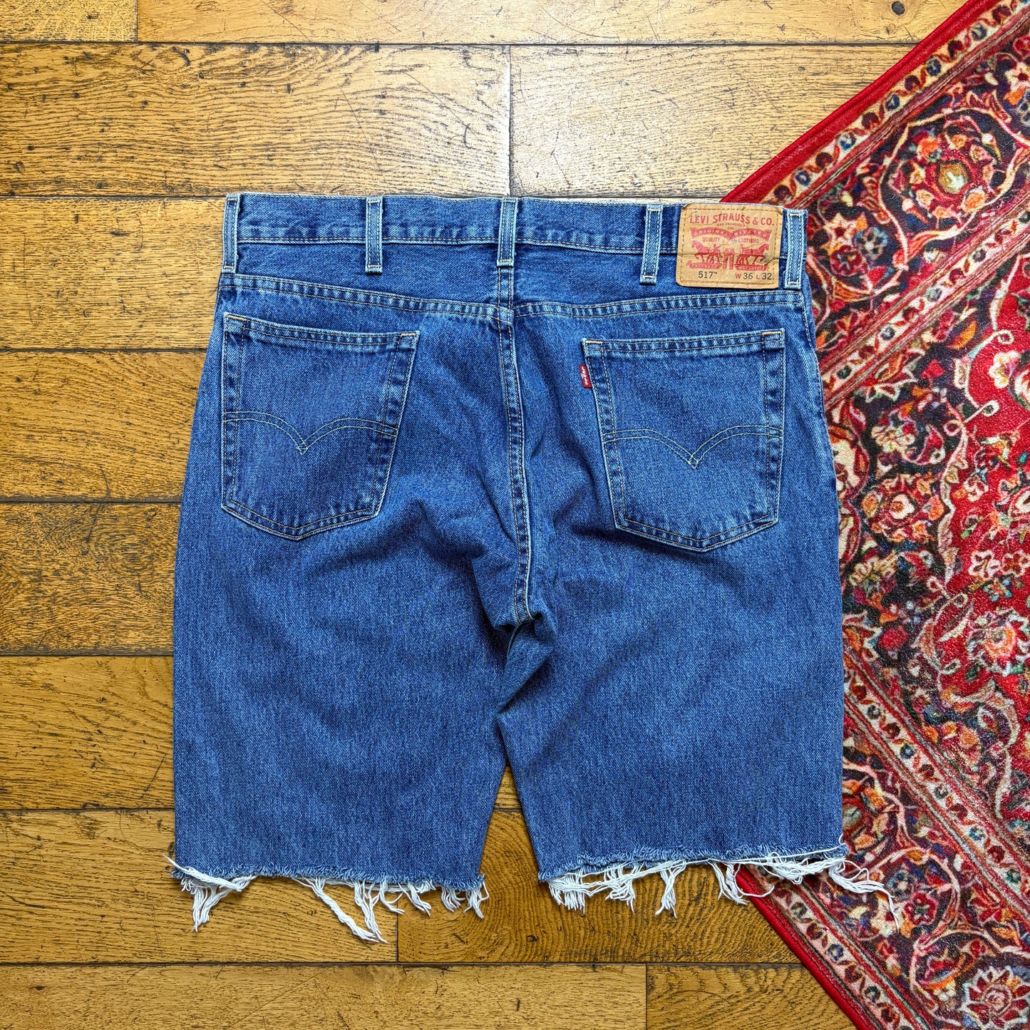 Vintage Levis 517 Blue Denim Shorts - 36