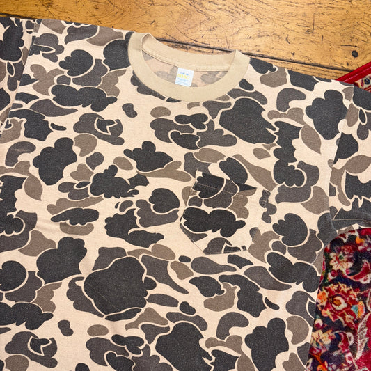 Vintage 90s Single Stitch Brown Camo T-Shirt - S