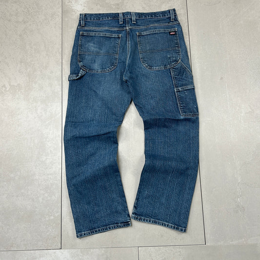 Vintage Dickies Workwear Carpenter Baggy Blue Jeans - 34