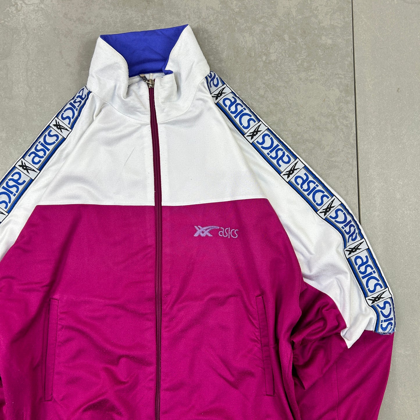 Vintage ASICS Pink Tracksuit Track Shell Windbreaker Jacket - S