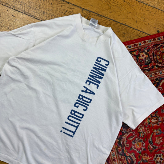 Vintage 90s Big Butt Funny White Beer Single Stitch Graphic T-Shirt - L