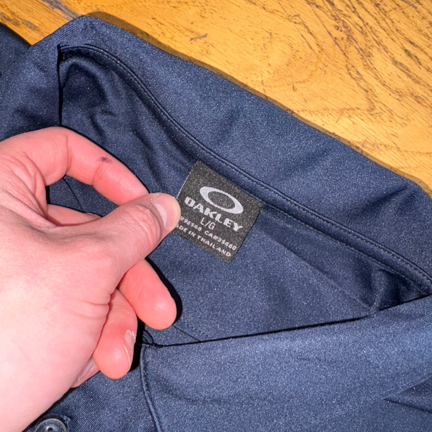 Vintage Oakley Navy Golf Embroidered Sports Polo Shirt - L