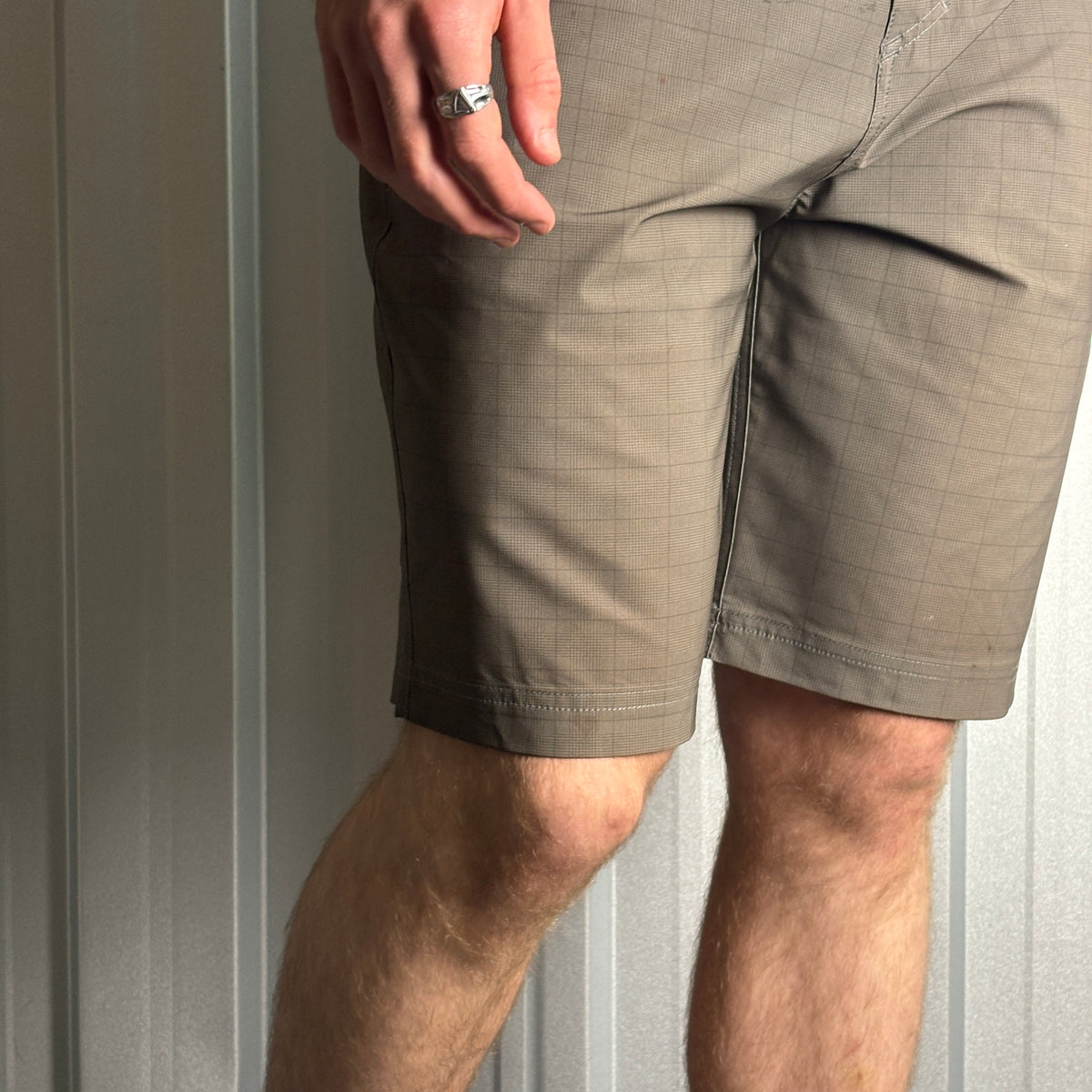 Vintage Quiksilver Y2K 00s Grey Brown Surfwear Shorts Swimming Trunks Check - 34