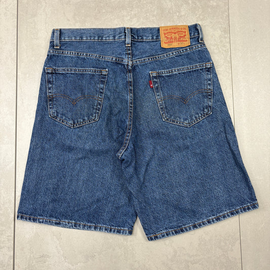 Vintage Levis 550 Baggy Blue Denim Shorts - 33