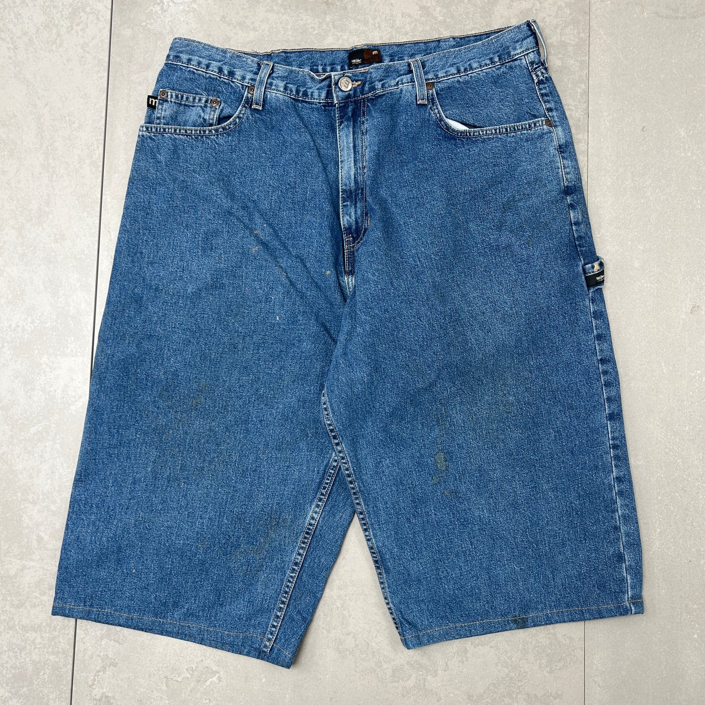 Vintage Mossimo Embroidered Hip Hop Baggy Blue Shorts Jorts - 36