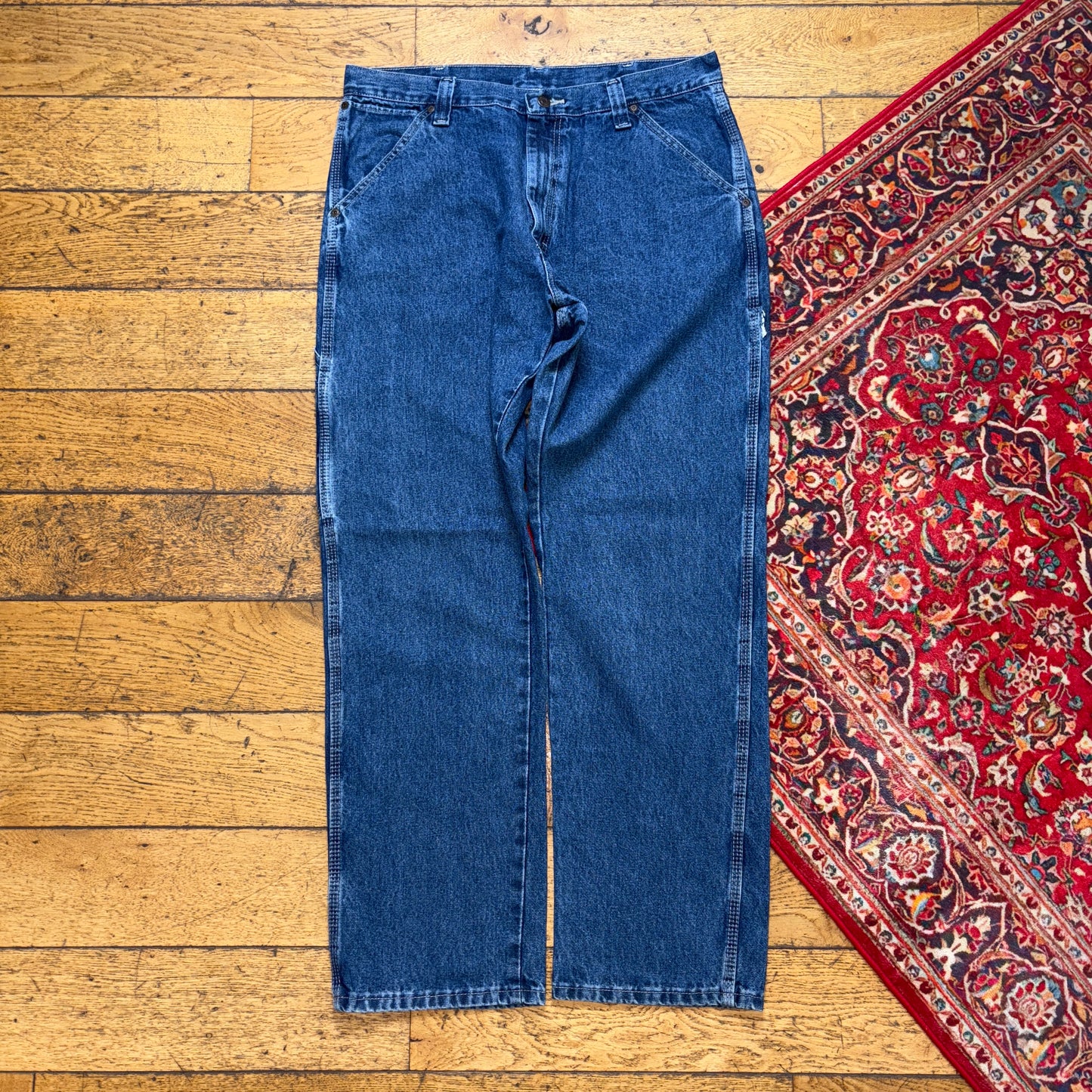 Vintage Wrangler Blue Carpenter Workwear Baggy Jeans - 36L