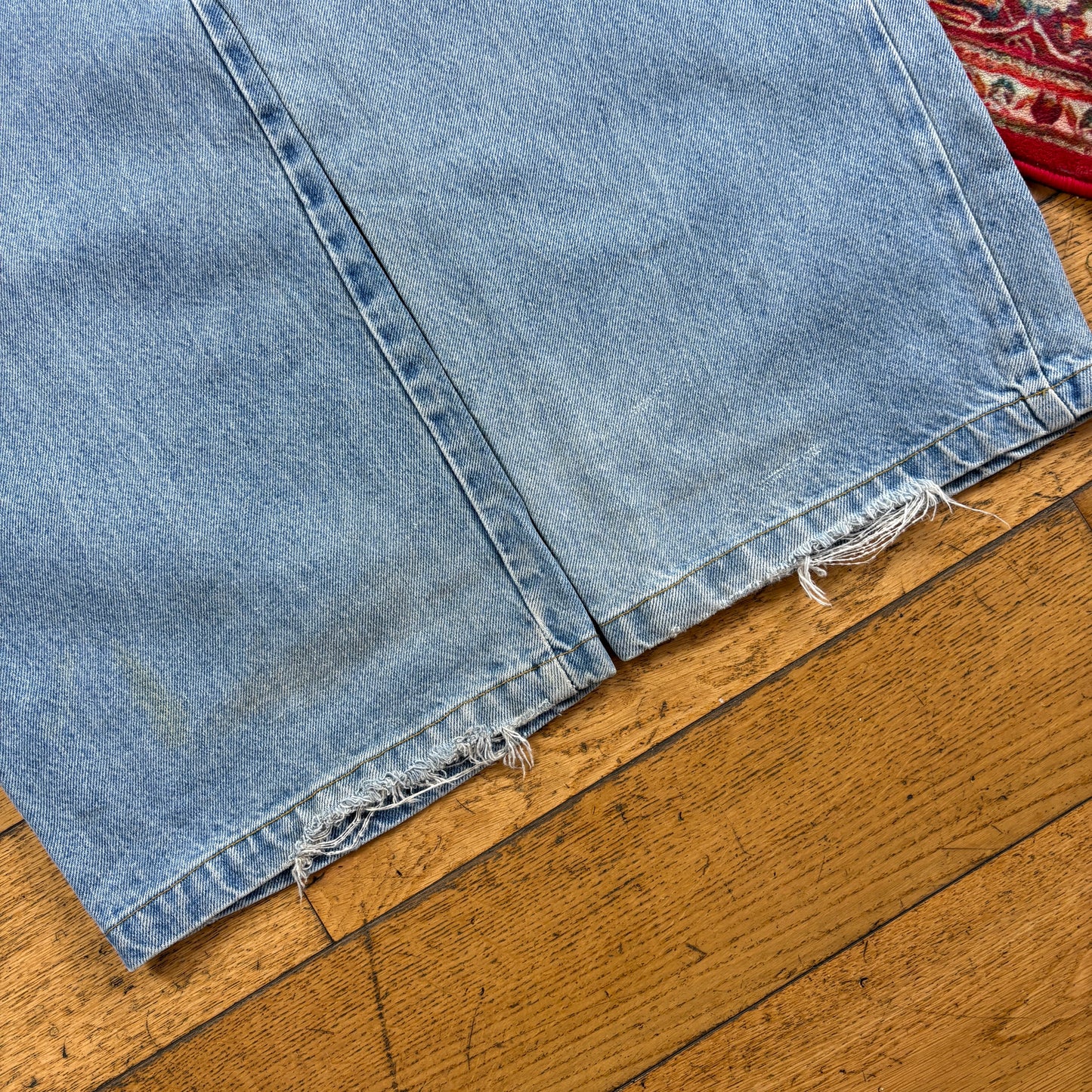 Vintage Aztlan Blue Carpenter Embroidered JNCO Style Y2K Baggy Jeans - 36