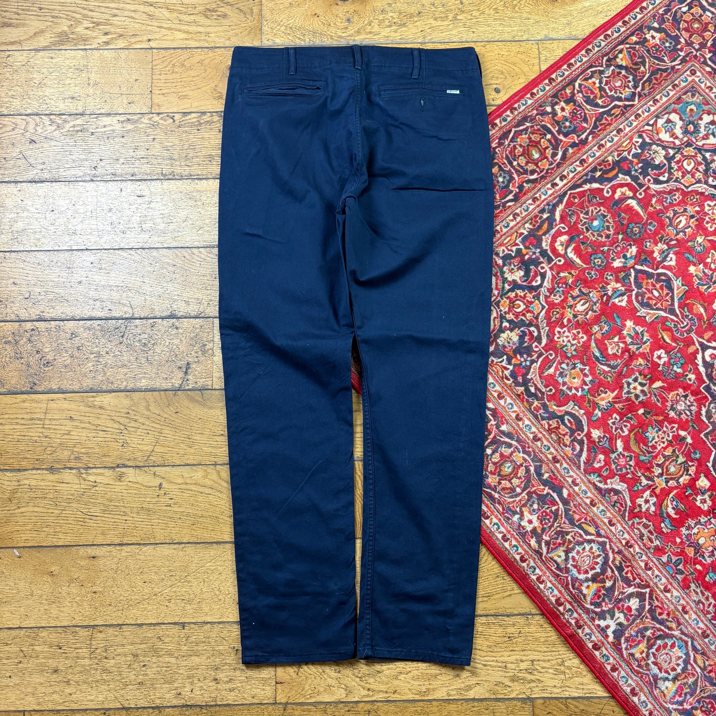 Vintage Levis Straight Navy Blue Chinos - 33