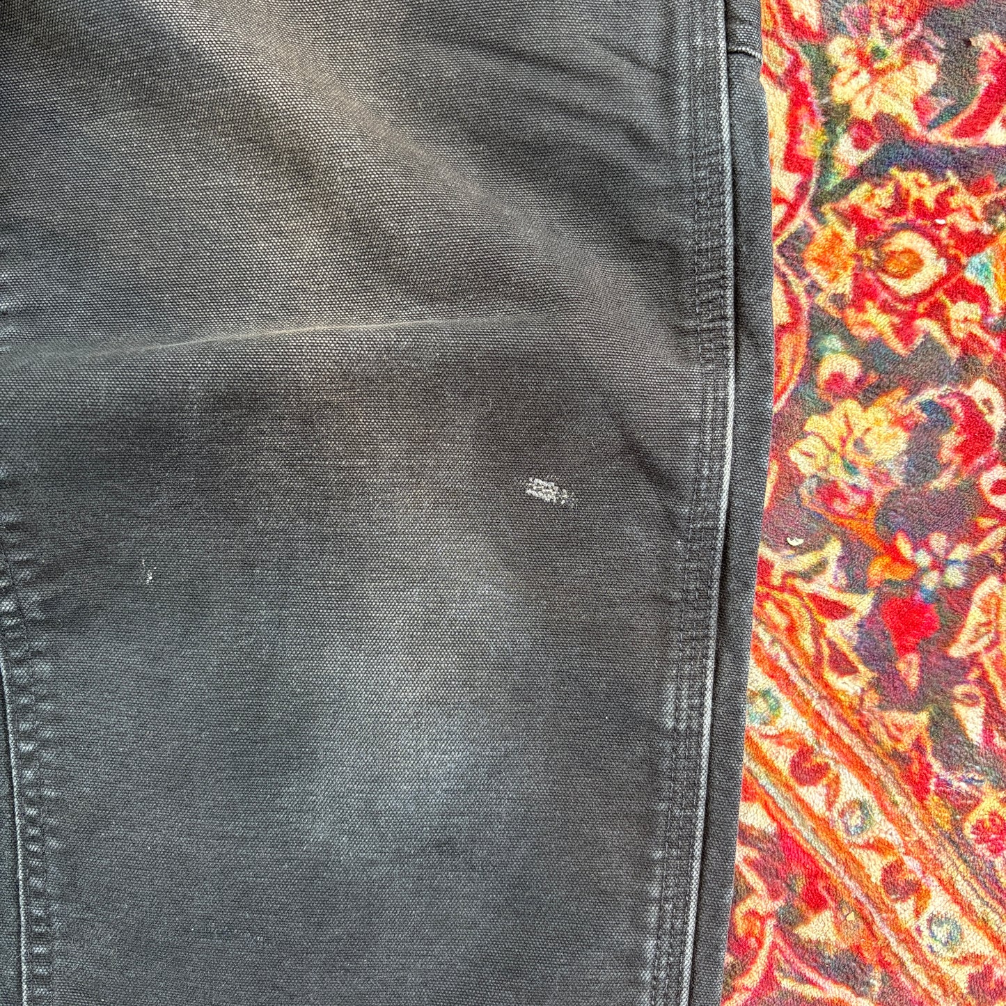 Vintage Carhartt Black Double Knee Workwear Carpenter Baggy Trousers - 36